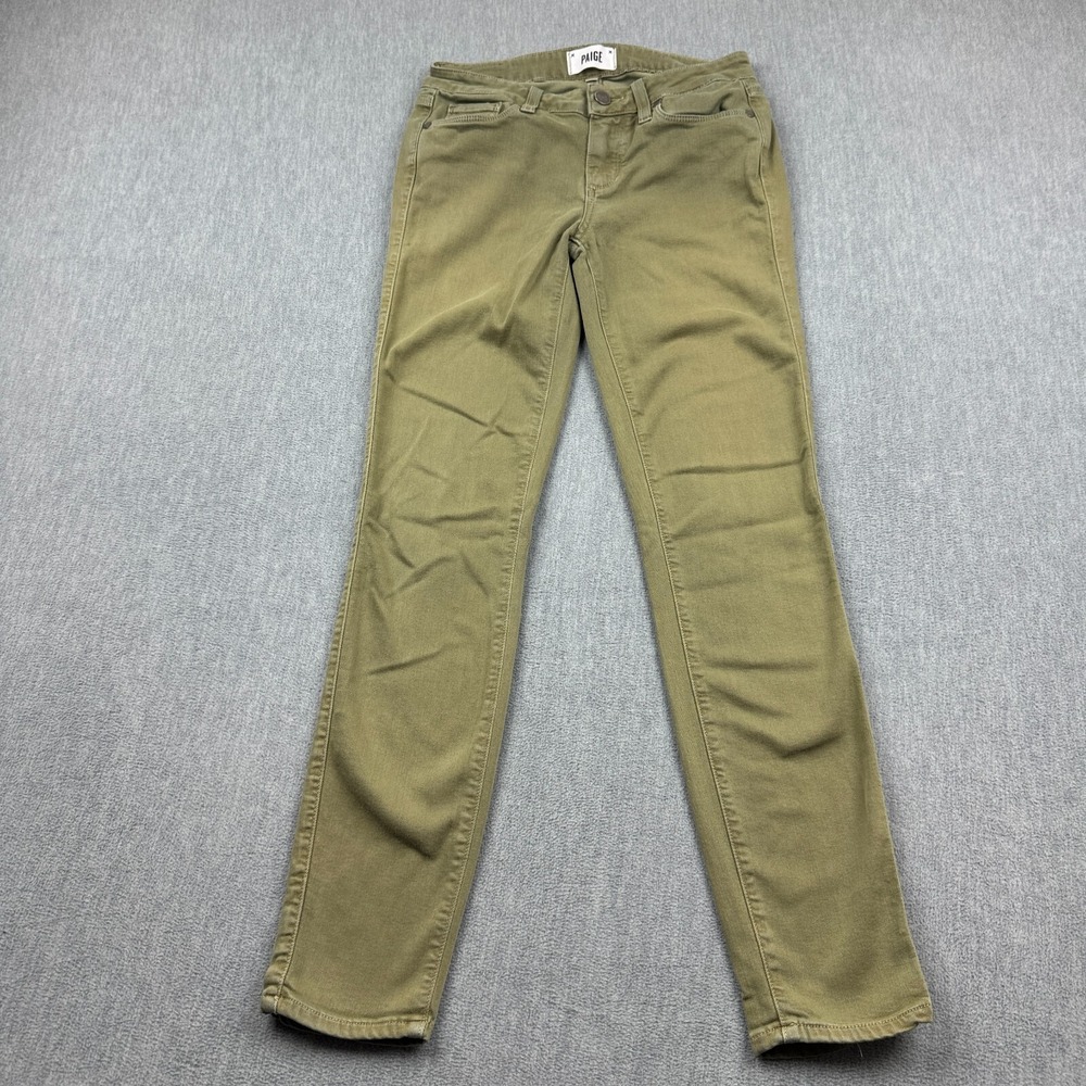 Paige Jeans Womens‎ 27X28 Green Denim Verdugo Ultra Skinny Stretch Classic Pants